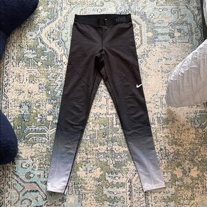 Nike Pro Hyperwarm Ombre Black and Gray Leggings